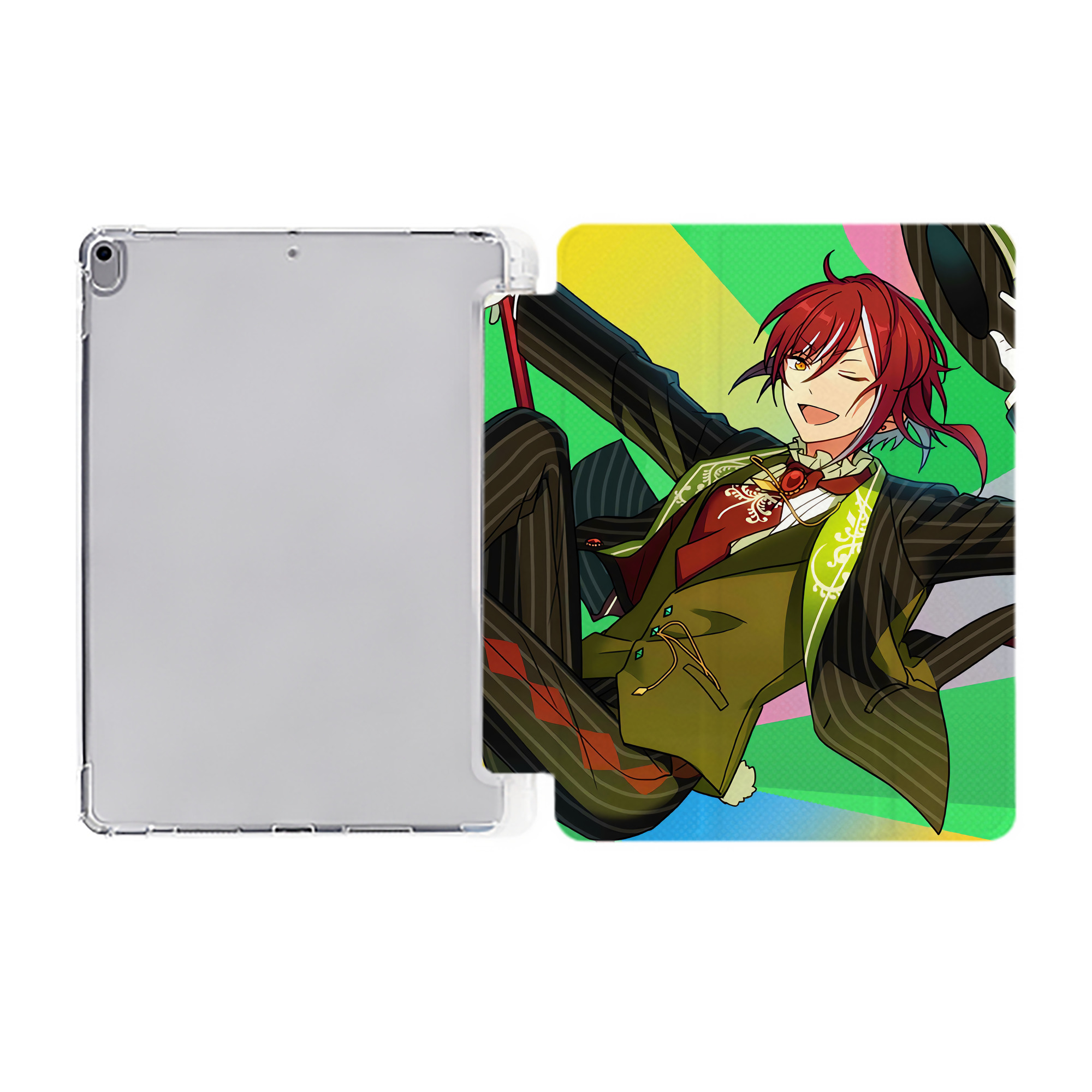 （画像用） あんさんぶるスターズ! Ensemble Stars IPad ケース ペン収納付き 三つ折りスタンド PUレザー×シリコン 対応機種9.5/10.5/10.9インチ
